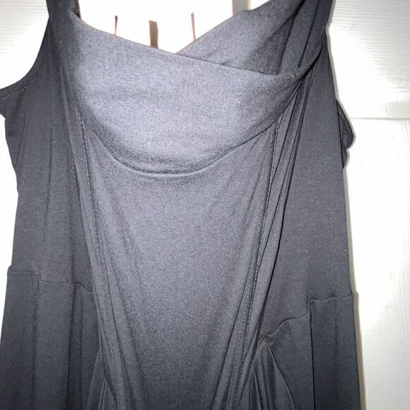 ASOS‎ Design Curve Dress Sz 20 Black Draped Crossover Neck Midi Tapered - Picture 2 of 14